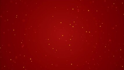 Magical Christmas Red Background Animation in 4K with Drifting Snowflakes Twinkling Golden Stars and Layered Bokeh Orbs for Seamless Festive Holiday Loop with Elegant Depth and Warm Atmosphere - Powered by Adobe