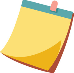 A colorful sticky notes pad isolated on a transparent background isolated on transparent background