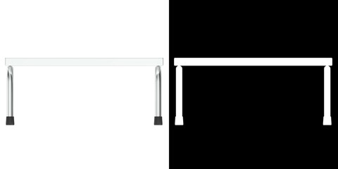 3D rendering illustration of a one-step medical examination stool