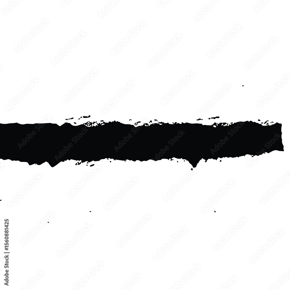 Poster abstract black ink stroke on white background with transparency for versatile design
