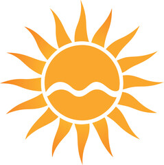 Minimalist Sun Emblem Vector for Renewable Energy and Summer Concept