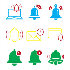 Bell icon set showing unread notifications