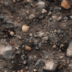 Textured Soil and Rocks Surface