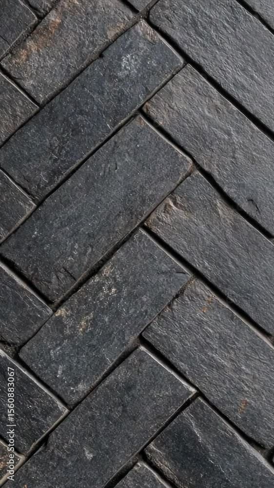 Poster a close-up shot of a black brick floor with no additional elements in frame