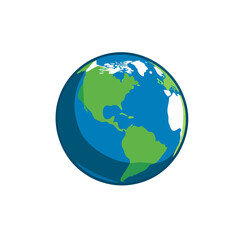 Fototapeta premium Earth globes are depicted in isolation on a white background in this modern illustration