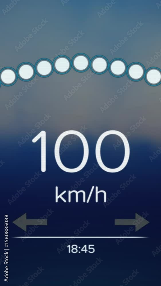 Poster digital animation of speedometer against blue gradient background