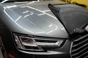 Car Drying Stage. Soft microfiber towels for drying without damaging paint. Manual drying for...