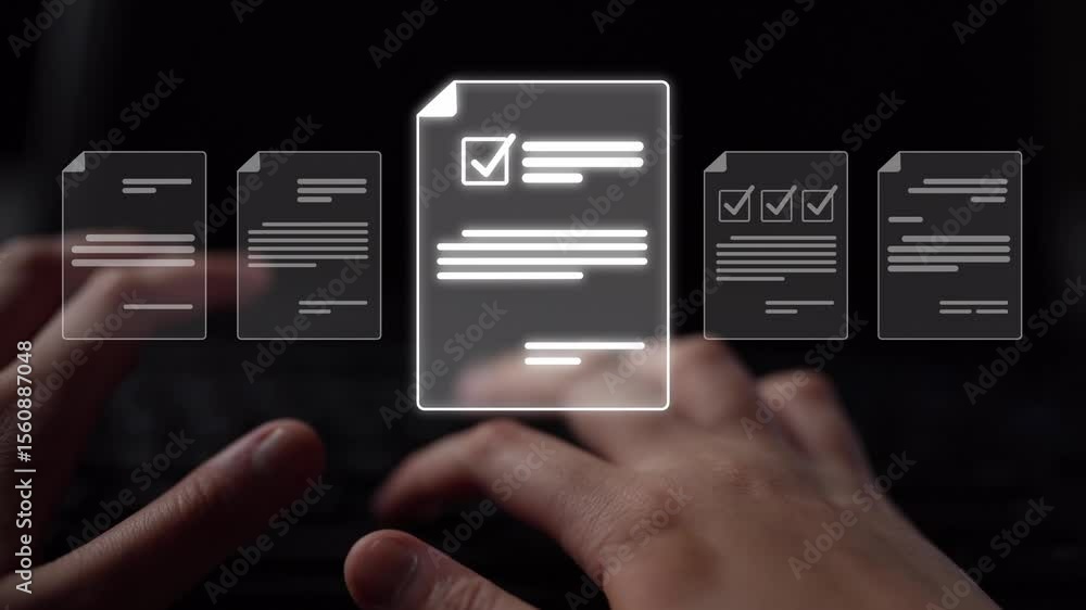 Poster online document management, cloud-based document access, secure digital file storage, paperless docu