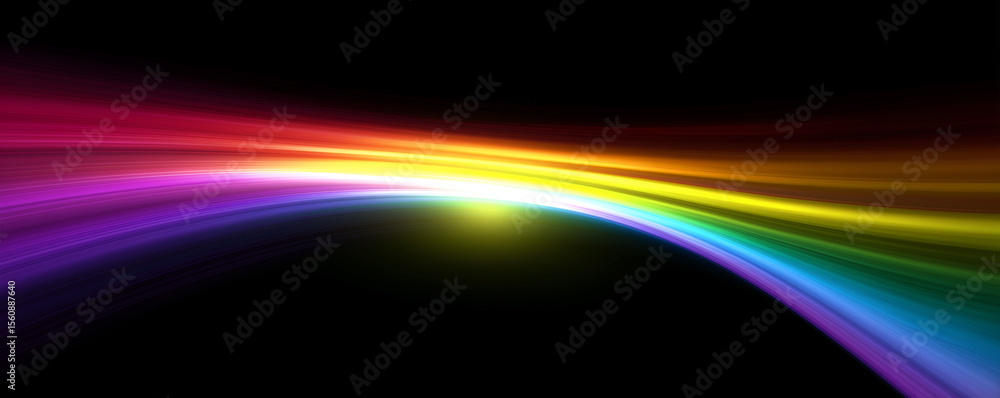 Aufkleber colorful gradient wave illuminating a dark background in vibrant hues of the rainbow, creating a str