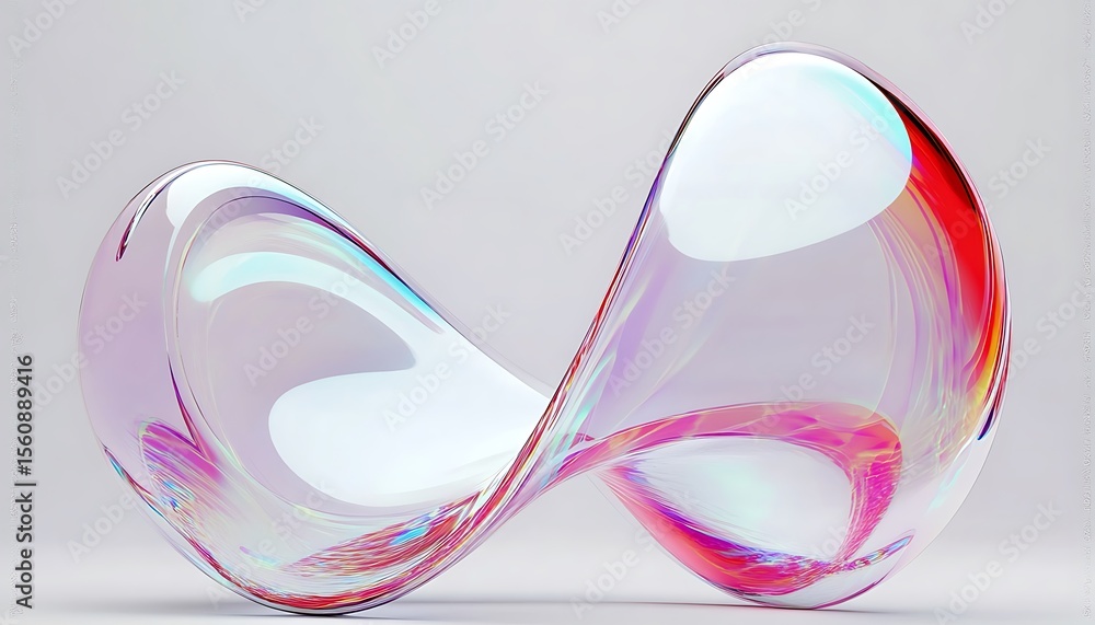 Poster wavy glass shapes the background. abstract glass waves on a background. modern abstract background f