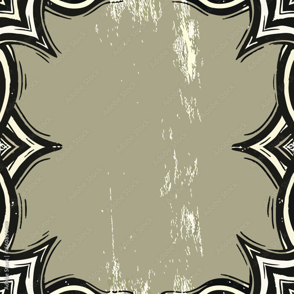 Poster abstract decorative frame on a textured background with grunge elements