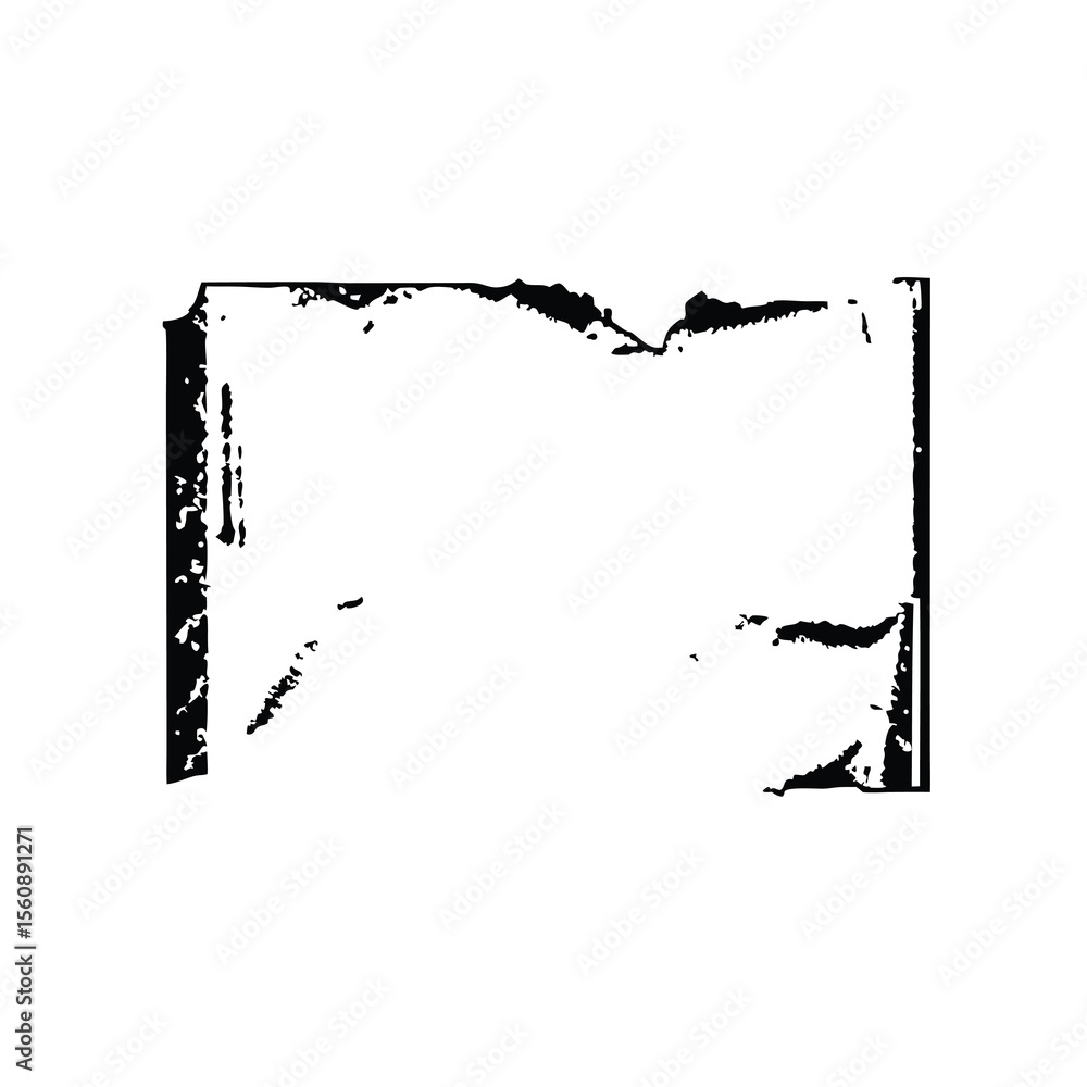 Poster abstract distressed frame with transparent borders suitable for various design projects.