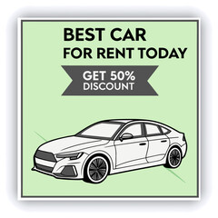 Car rental promotion social media post banner template
