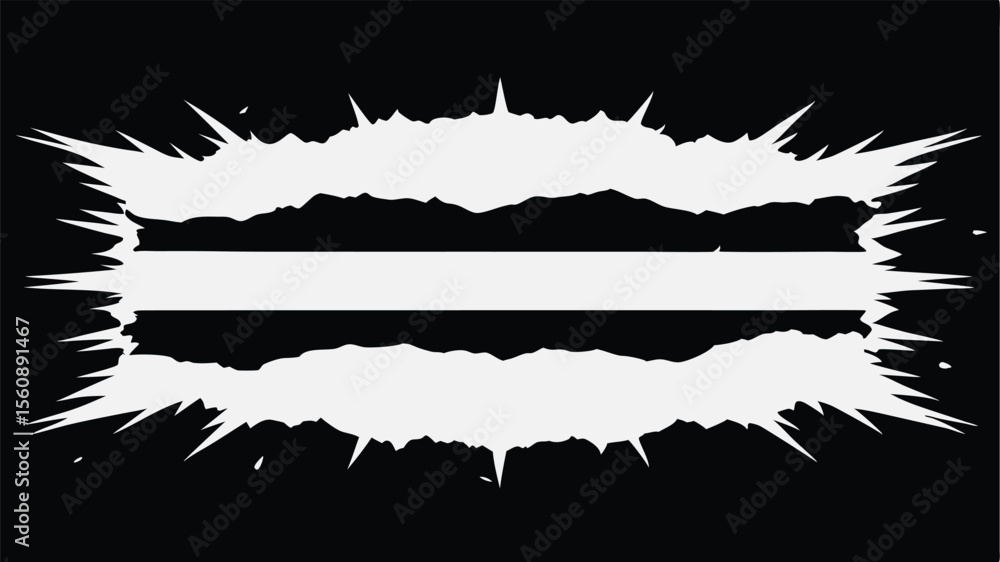 Poster abstract explosion burst with two horizontal lines in white color on transparency