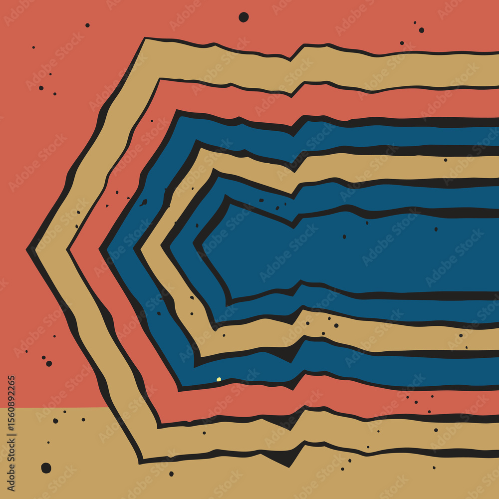Poster abstract geometric composition in earthy tones with textured layered forms