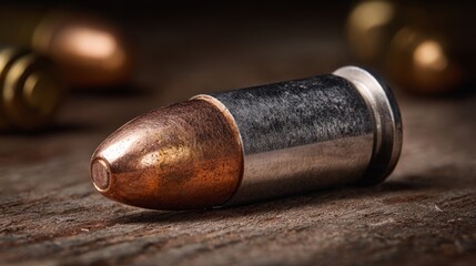 Single bullet closeup in cozy interior