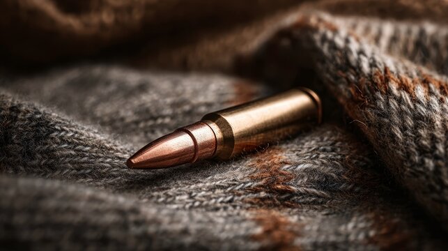 Single bullet closeup in cozy interior