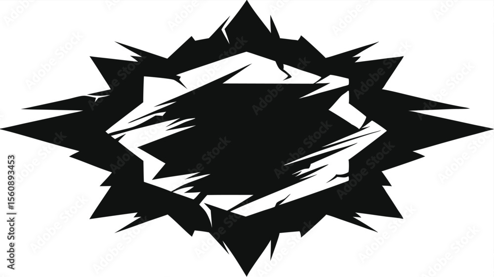 Poster abstract geometric illustration of a sharp angular shape with modern and minimalist design