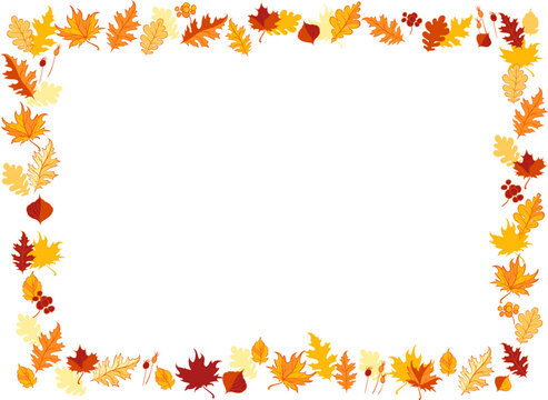 Frame of decorative autumn leaves