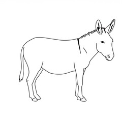 Obraz premium A simple outline of a donkey is rendered as a clean design, perfect for children's books, logos, or farm-themed graphic projects.