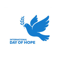Fototapeta premium Celebrate hope with this peaceful dove holding an olive branch, a symbol of peace, harmony and optimism for the international day of hope.