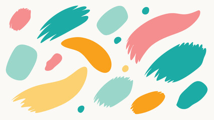 Abstract brush strokes with transparent background for creative design projects