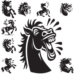 World Horse day vector set-17
