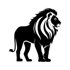 Standing Lion Silhouette – Wild Big Cat Vector Illustration