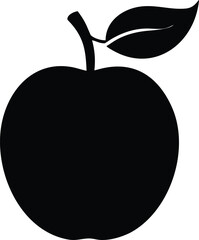 Minimalist single red apple with green leaf and brown stem isolated on white background isolated on transparent background