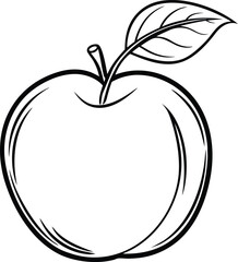 Minimalist single red apple with green leaf and brown stem isolated on white background isolated on transparent background