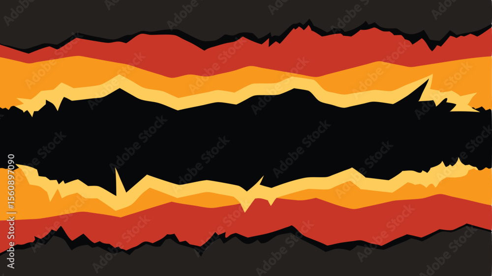 Poster abstract layered mountainous terrain graphic with a striking color palette for design projects