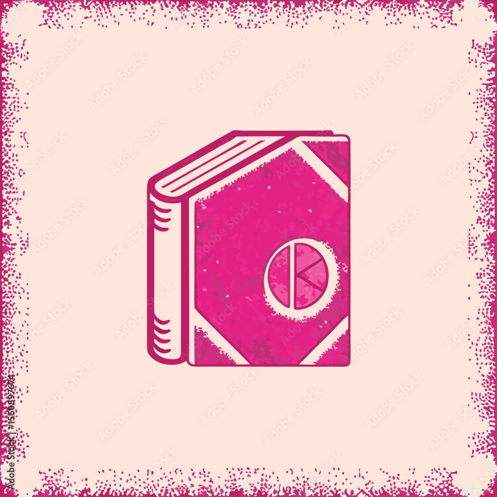 Aufkleber abstract pink book icon with decorative frame suitable for various design concepts