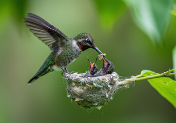hummingbird on nest