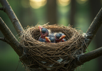 bird nest with eggs