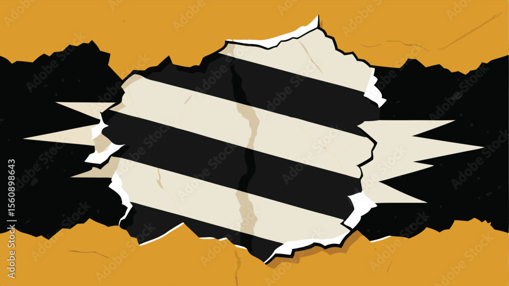 Aufkleber abstract torn paper background with stripped texture on transparent background