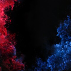 A blend 4th of July and neurodiversity, Red and blue accent, black color background