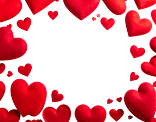 red hearts background isolated