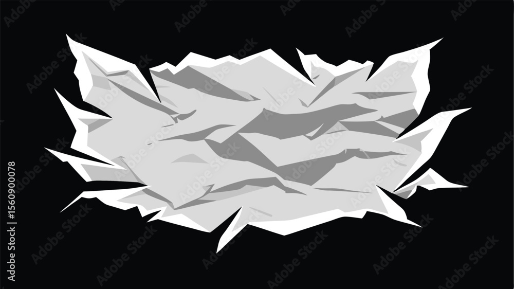 Aufkleber abstract vector illustration of a crumpled paper sheet in grayscale with transparency