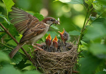 robin in the nest