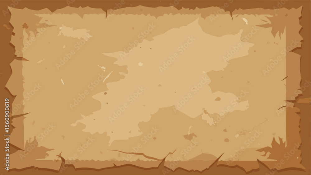 Poster aged parchment paper texture vector with torn edges and transparent elements