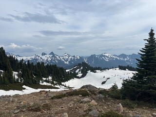 mountain landscape with snow