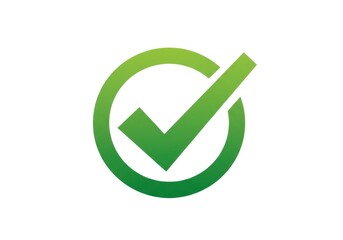 Green check mark icon vector symbol of approval and verification