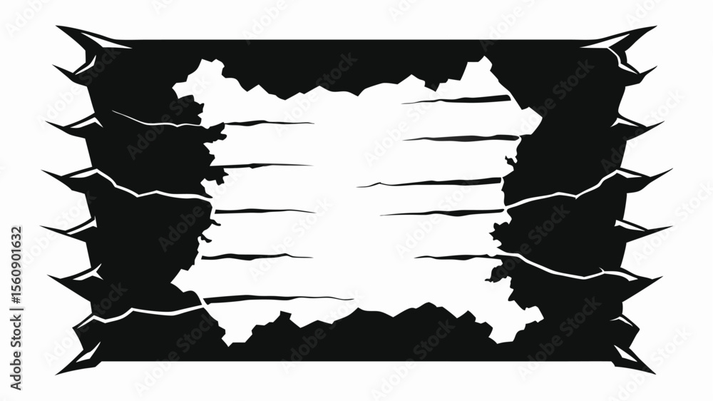Poster black and white torn paper design with transparency suitable for multiple design concepts
