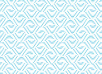 Abstract blue background with seamless wave pattern