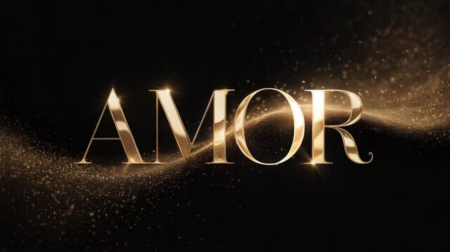 Golden text amor graphic design