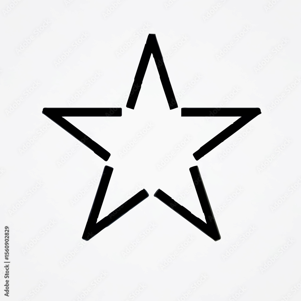 Fototapete minimalist star outline elegantly rendered, creating a modern, simple design element.