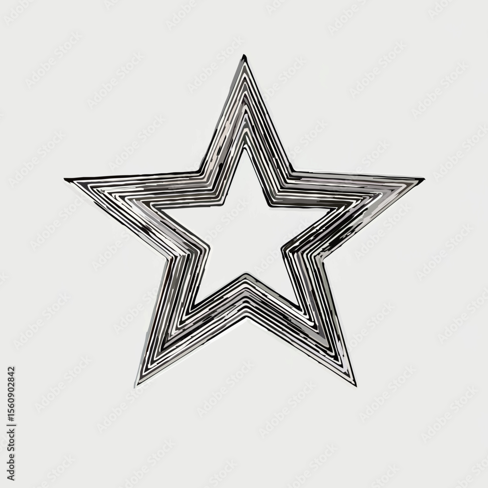 Fototapete minimalist star outline elegantly rendered, creating a modern, simple design element.