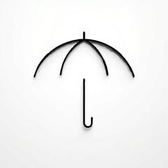 Umbrella Outline against White Background

