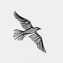 Obraz premium Stylized bird soars, abstract lines define modern avian flight design. 