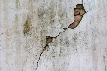 Real Photographed: Grungy Black & White Concrete Texture with Exposed Brick